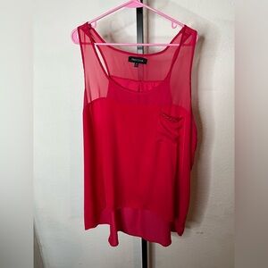 New Look Red/Pink Tank Size 3x *Small Stains Pictured*